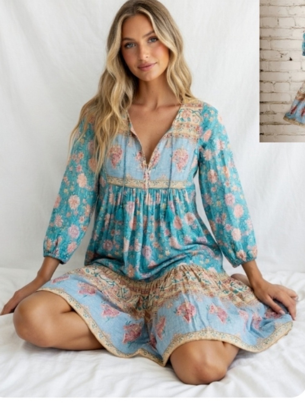 Spell & the Gypsy Collective 'Love Story Boho Dress' in Sky Blue Size XXL